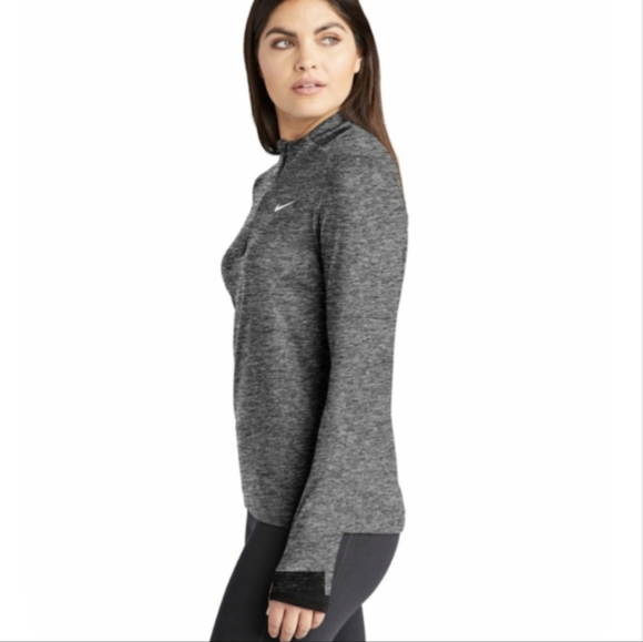 Nike Dri-Fit Running 1/4 Zip Mock Neck Pullover, Color Heathered Gray Size XS - Picture 2 of 16